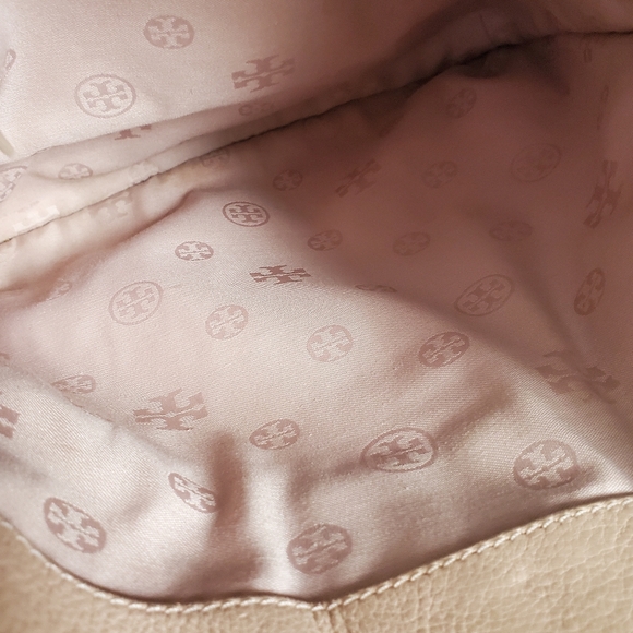 Tory Burch Britten Pink Pebbled Leather Chain Shoulder Bag Iconic Double T - Picture 7 of 16